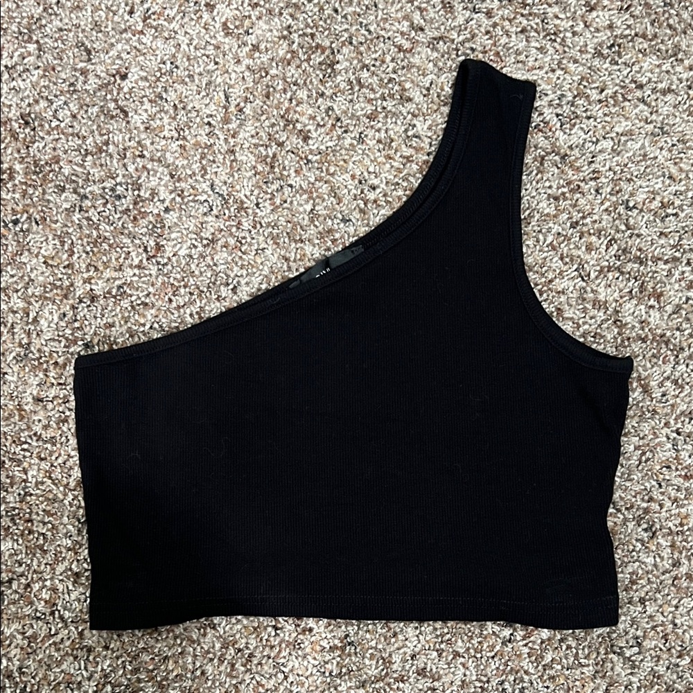 Black One-Shoulder Women's Top